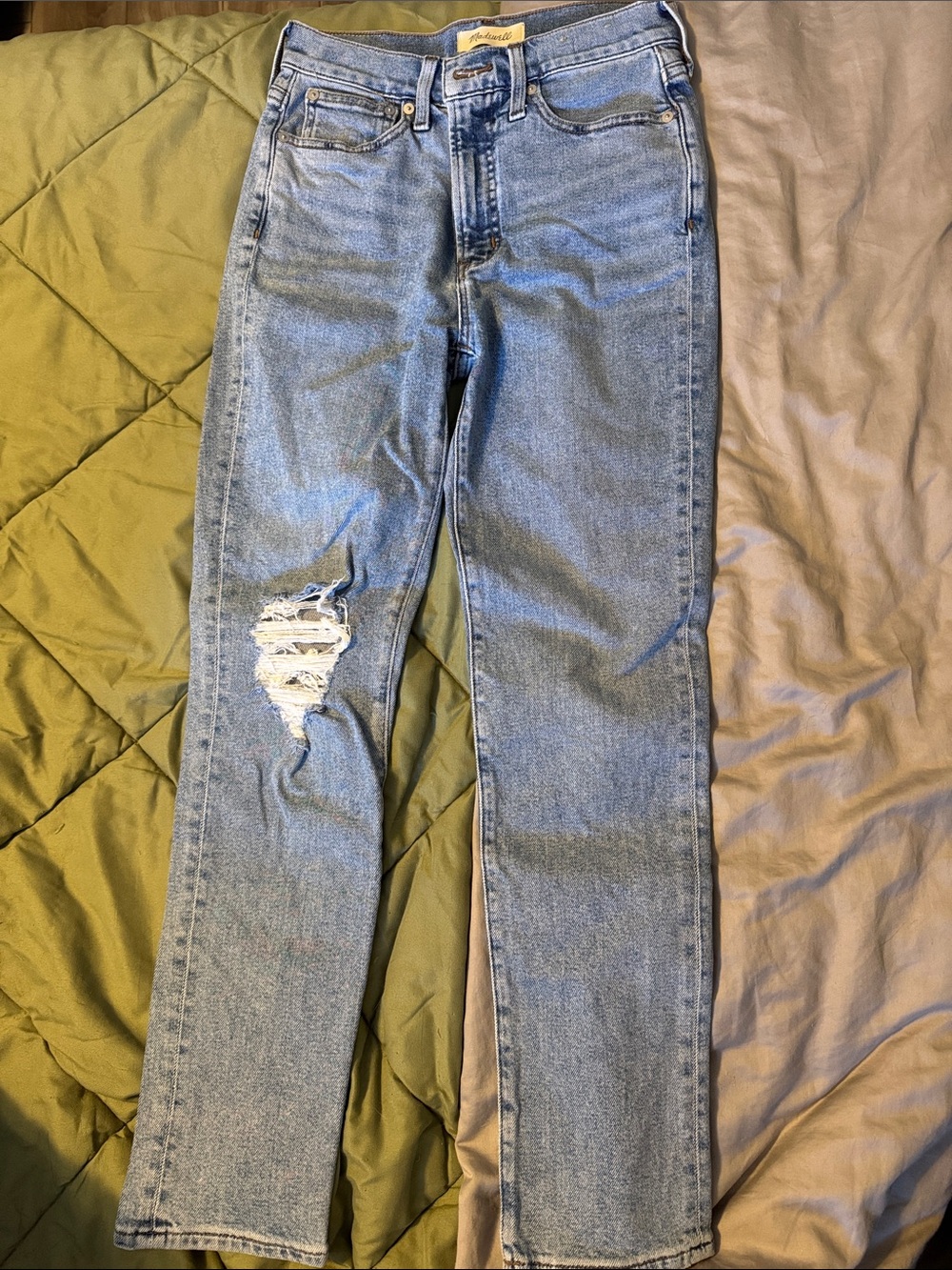 Madewell The Perfect Vintage Jeans Light Blue Distressed Women's Jeans